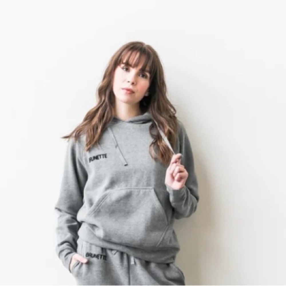 Brunette The Label The Brunette Middle Sister Chainstitch Hoodie in Heather Grey